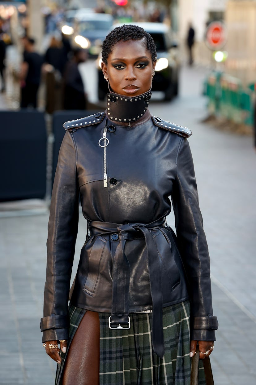 LONDON, ENGLAND - SEPTEMBER 16: Jodie Turner-Smith attends the Burberry show during London Fashion W...