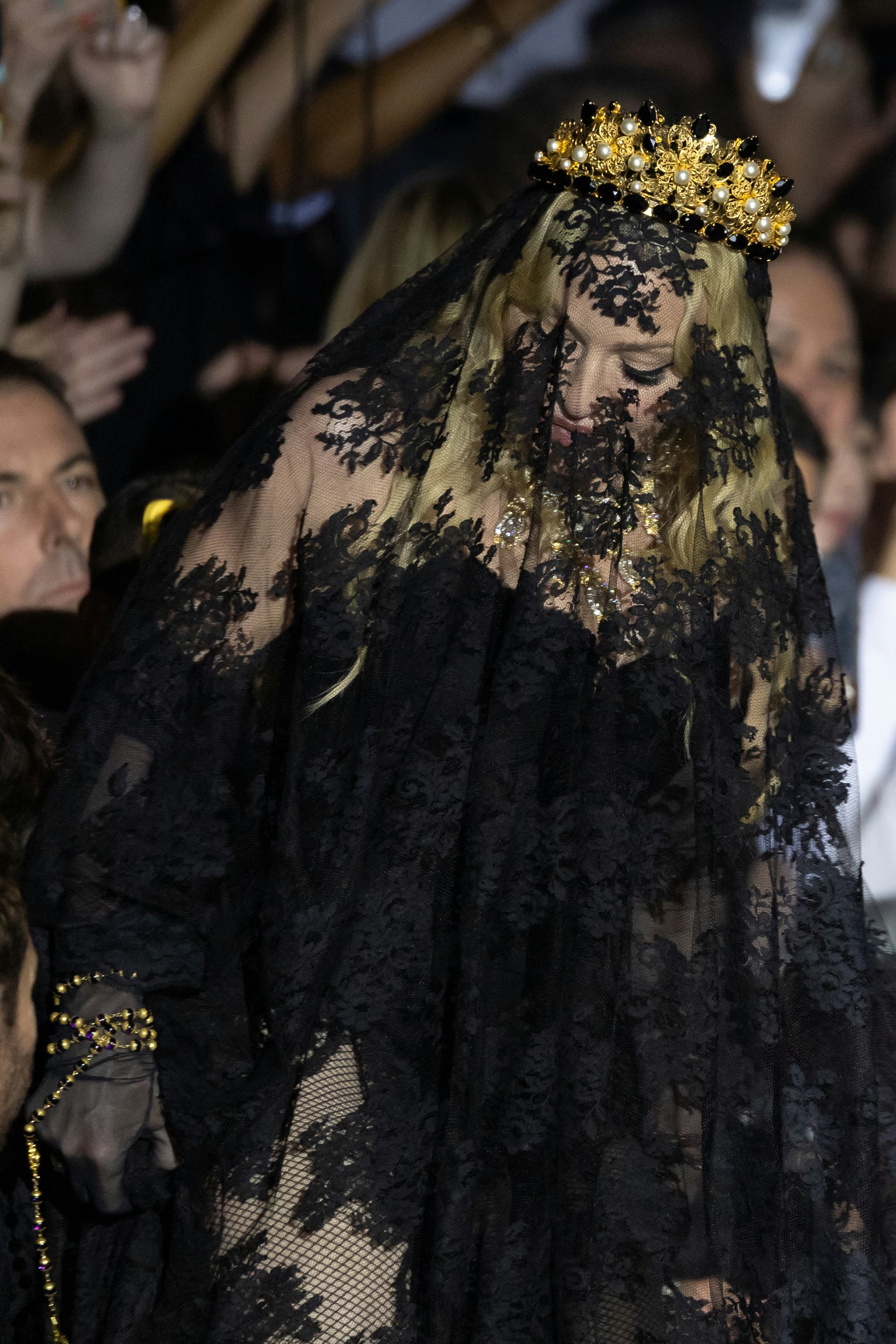 Madonna attends the Dolce &amp; Gabbana fashion show during the Milan Womenswear Spring/Summer 2025 on S&hellip;