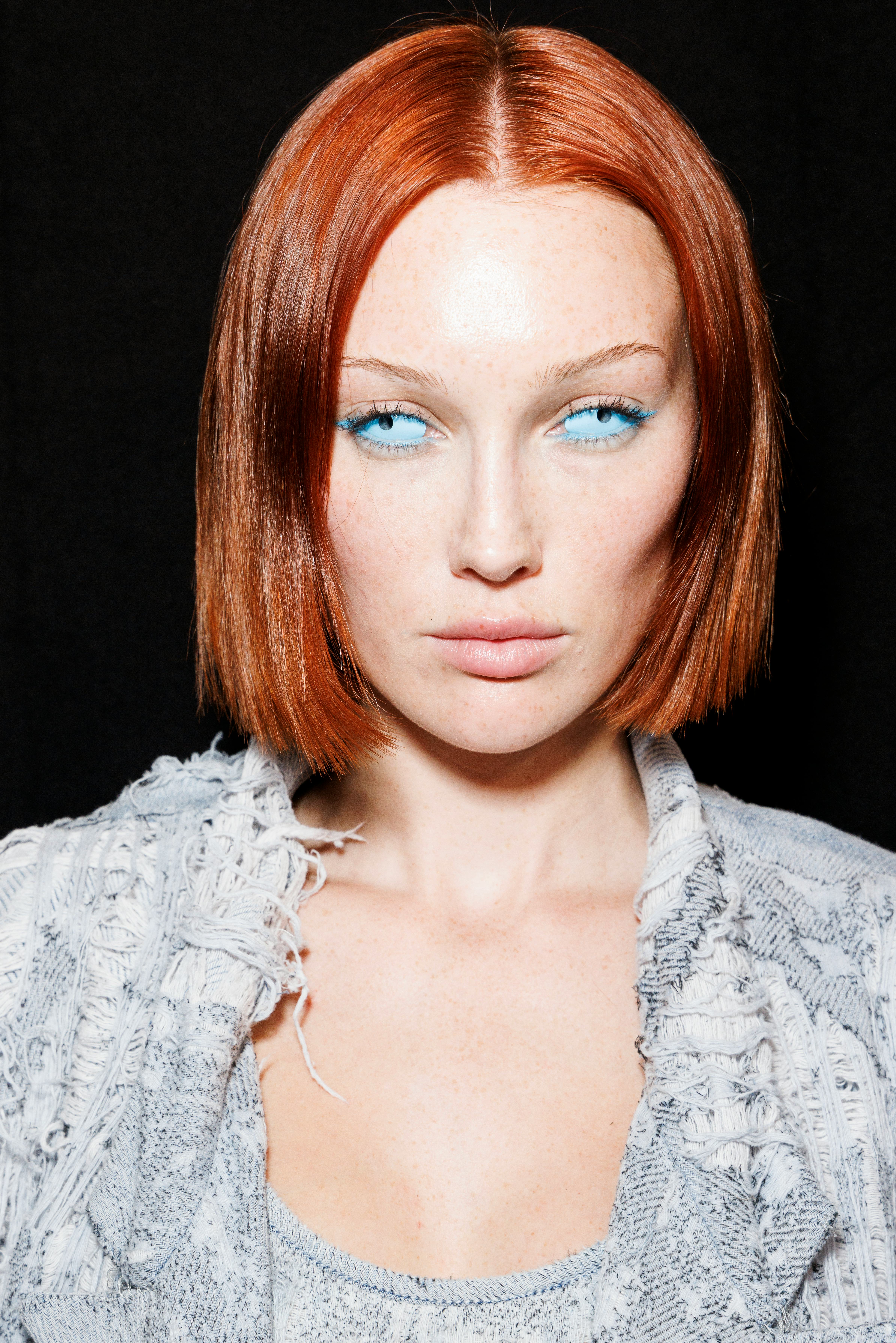 Alien-esque colored contacts were spotted at Milan Fashion Week S/S 2025.