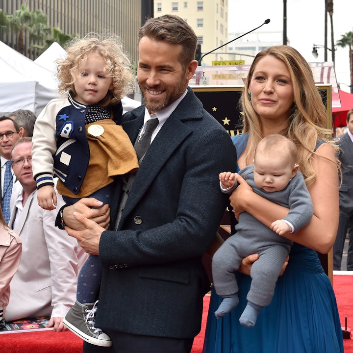 HOLLYWOOD, CA - DECEMBER 15: Actors Ryan Reynolds and Blake Lively with daughters James Reynolds an...