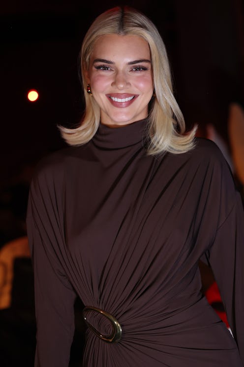 Kendall Jenner sheer red Mugler gown