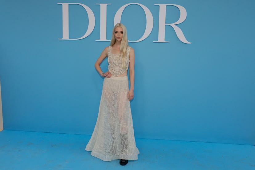 US actress Anya Taylor-Joy poses upon arrival ahead of Dior Women Ready-to-wear Spring-Summer 2025 s...