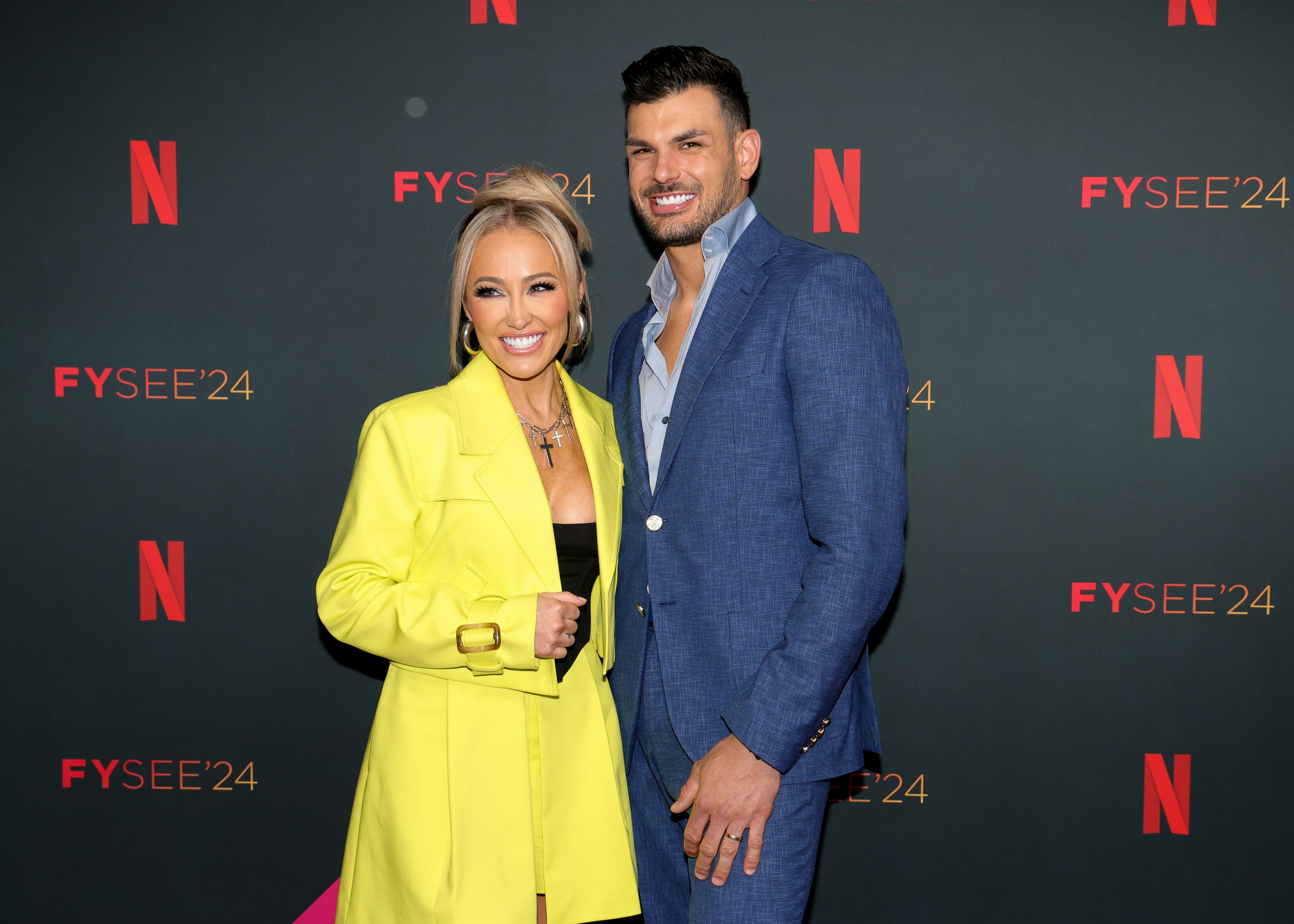 Mary Fitzgerald and Romain Bonnet at the Netflix Reali-Tea event