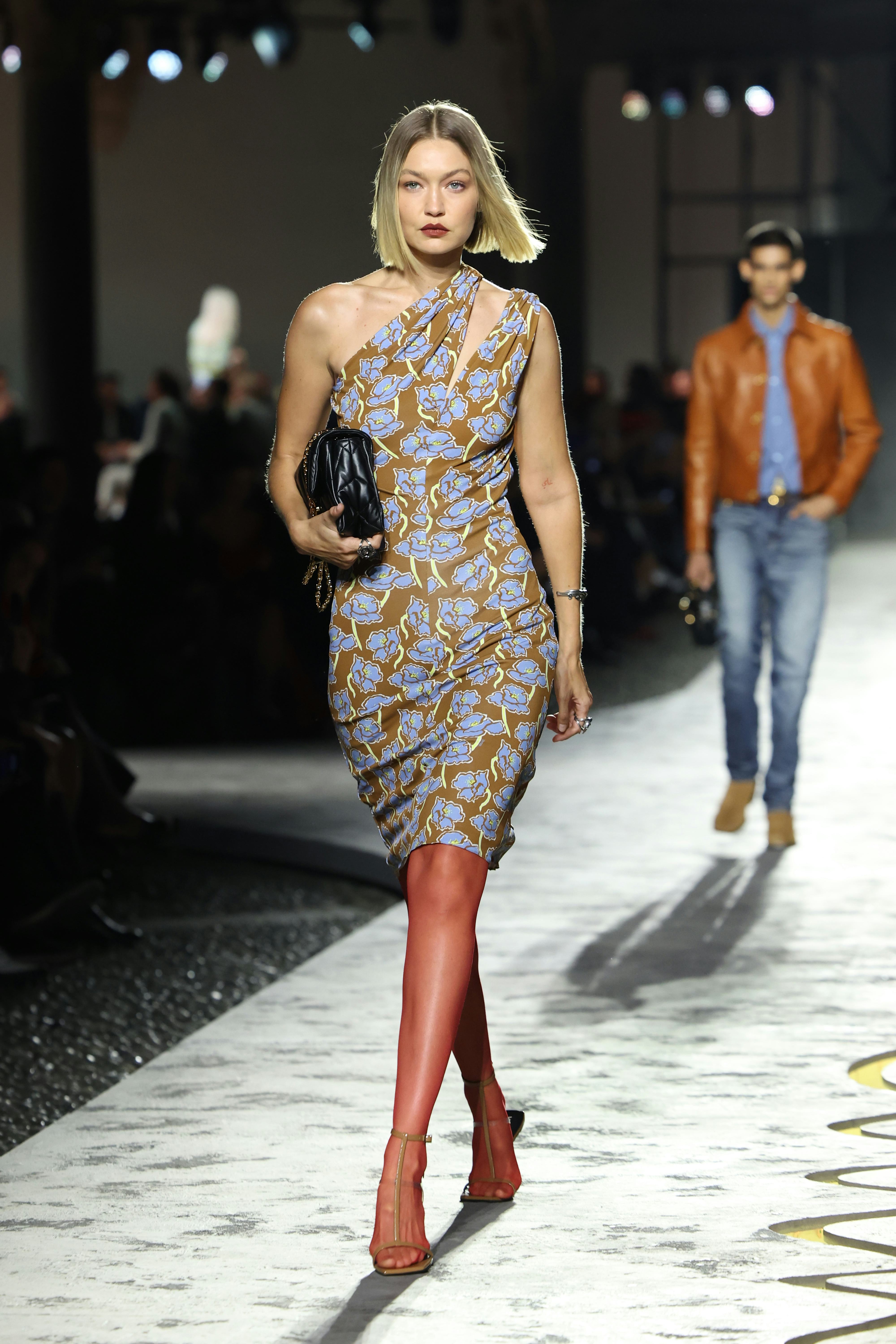 Gigi Hadid walks the runway at the Versace fashion show during the Milan Womenswear Spring/Summer 20&hellip;