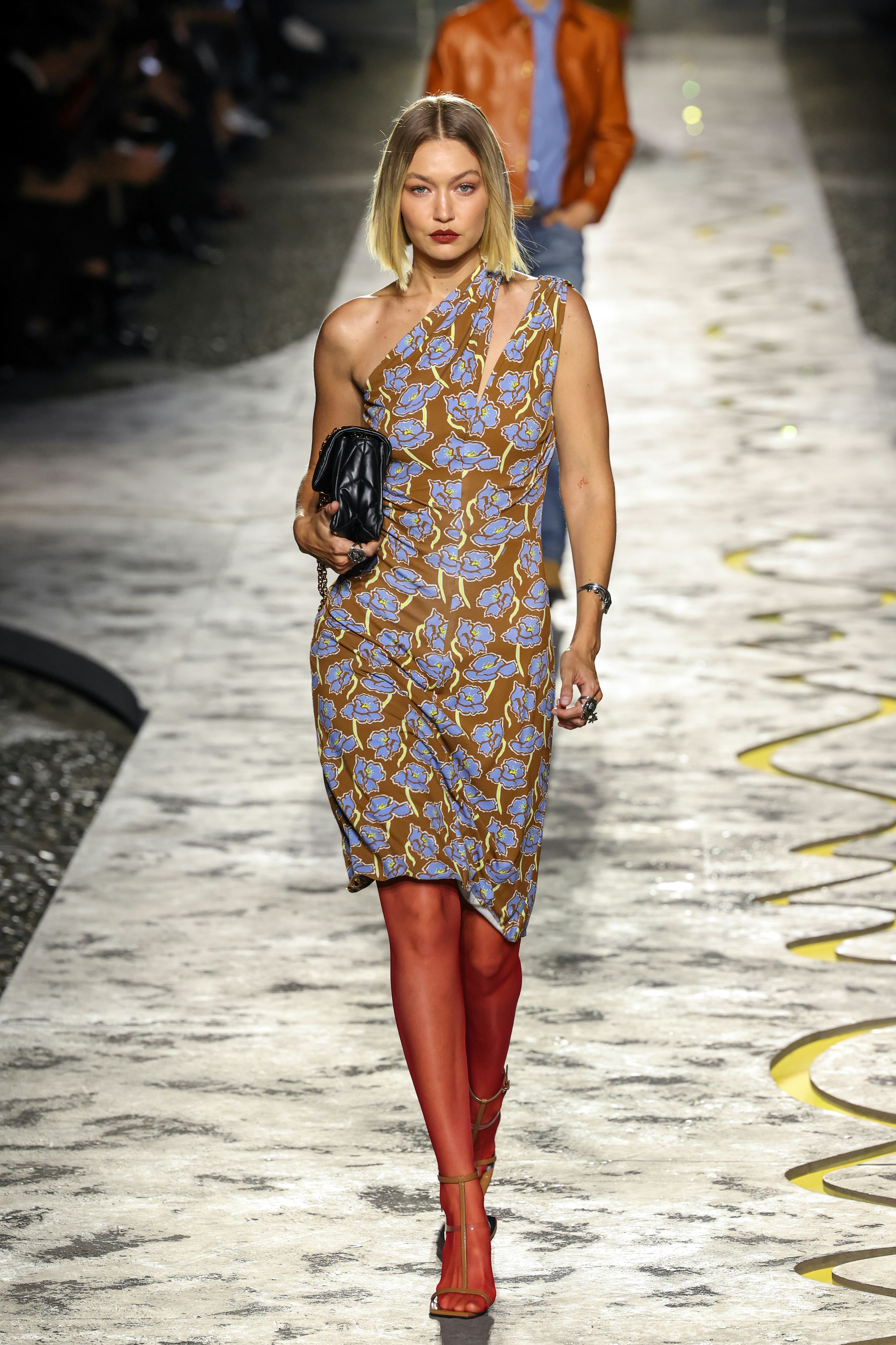 Gigi Hadid walks the runway at the Versace fashion show during the Milan Womenswear Spring/Summer 20&hellip;