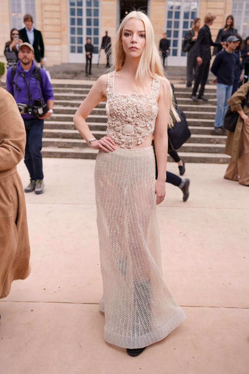 Anya Taylor-Joy at Christian Dior RTW Spring 2025 as part of Paris Ready to Wear Fashion Week held a…
