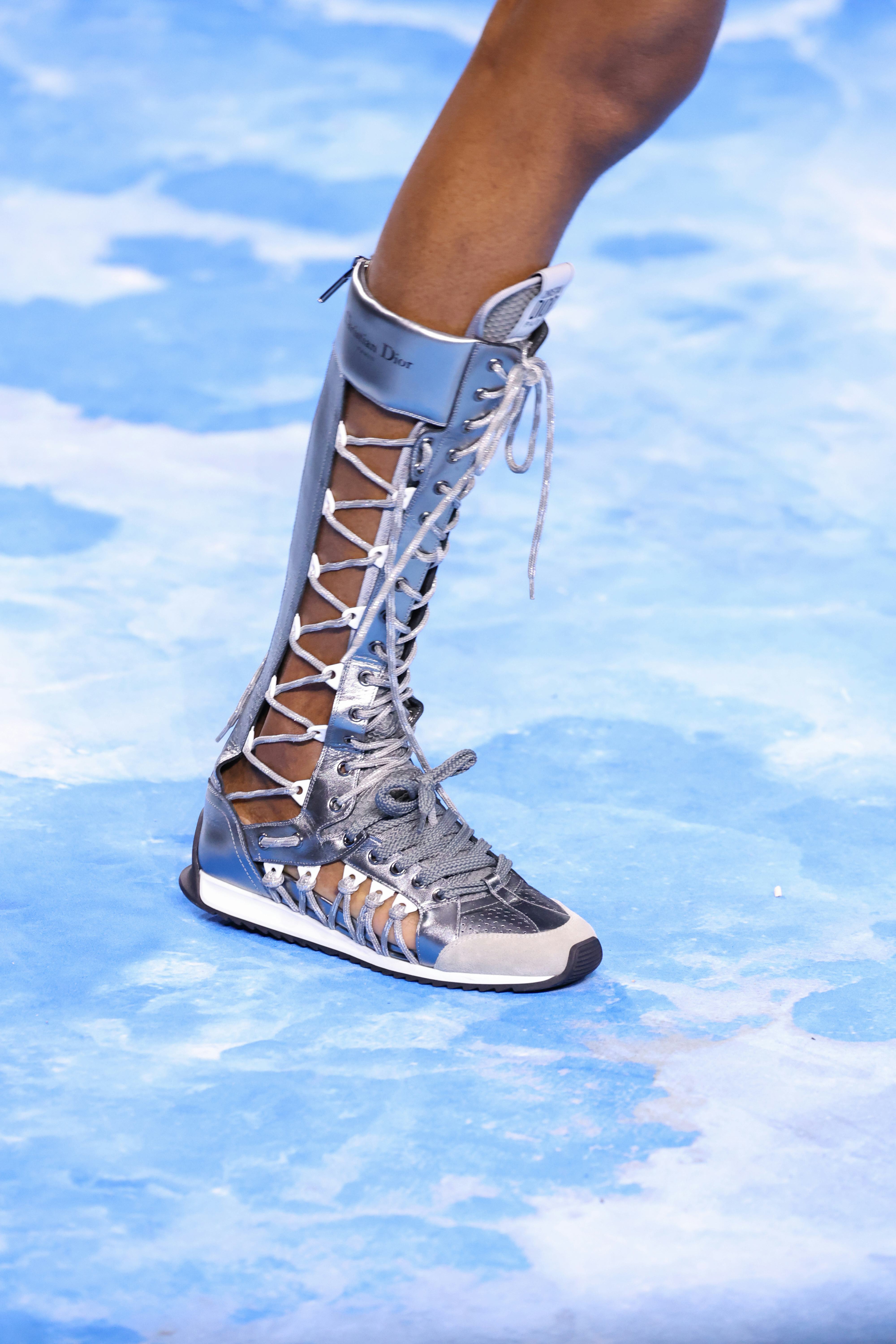 A model, shoe detail, walks the runway during the Christian Dior Womenswear Spring-Summer 2025 show &hellip;