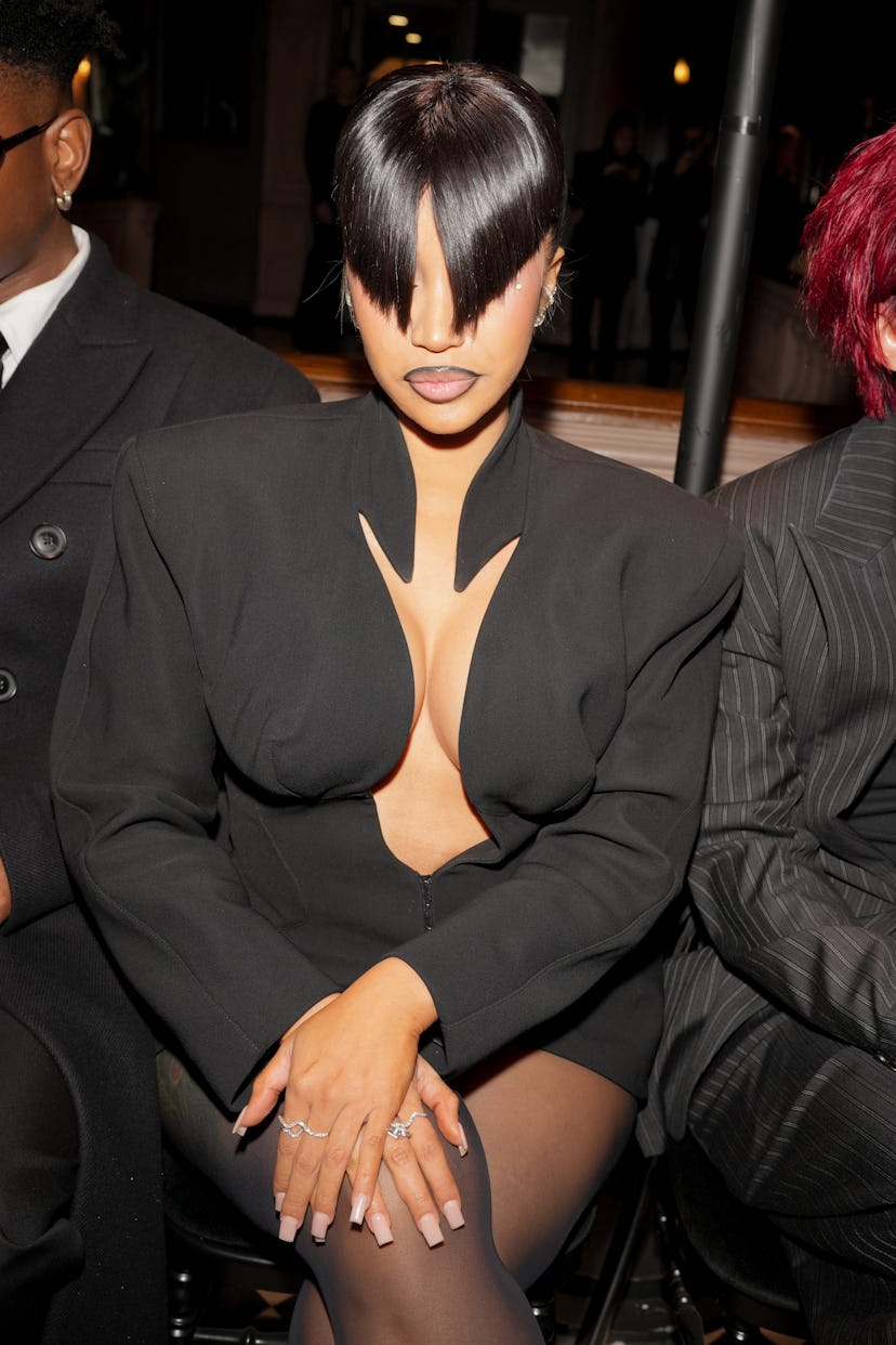 Cardi B at Mugler RTW Spring 2025 as part of Paris Ready to Wear Fashion Week held at Le Trianon on ...