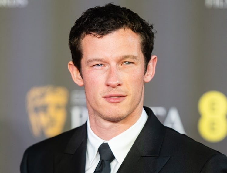 Callum Turner attends the 2024 EE BAFTA Film Awards at The Royal Festival Hall on February 18, 2024 ...