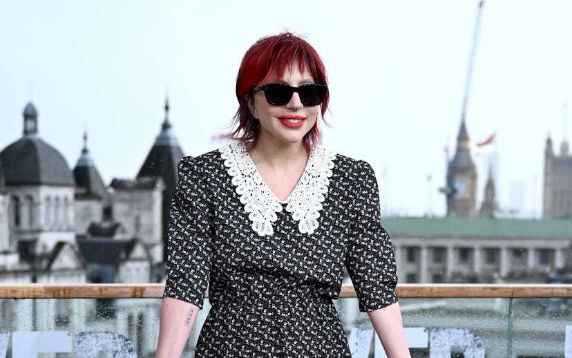 LONDON, ENGLAND - SEPTEMBER 26: Lady Gaga attends the "Joker: Folie à Deux" photocall on September 2...
