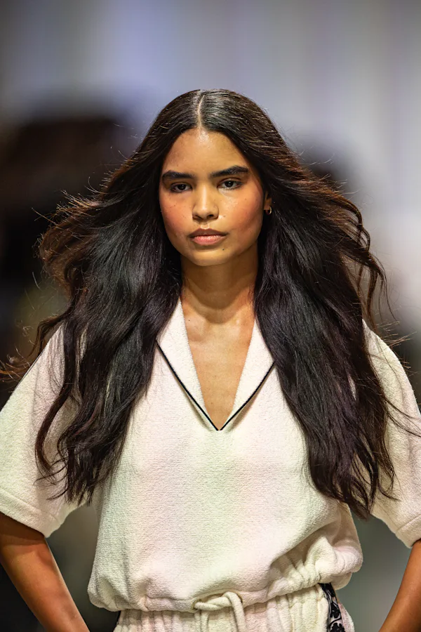 Vibrant terracotta cheeks were spotted at Paris Fashion Week Spring/Summer 2025.