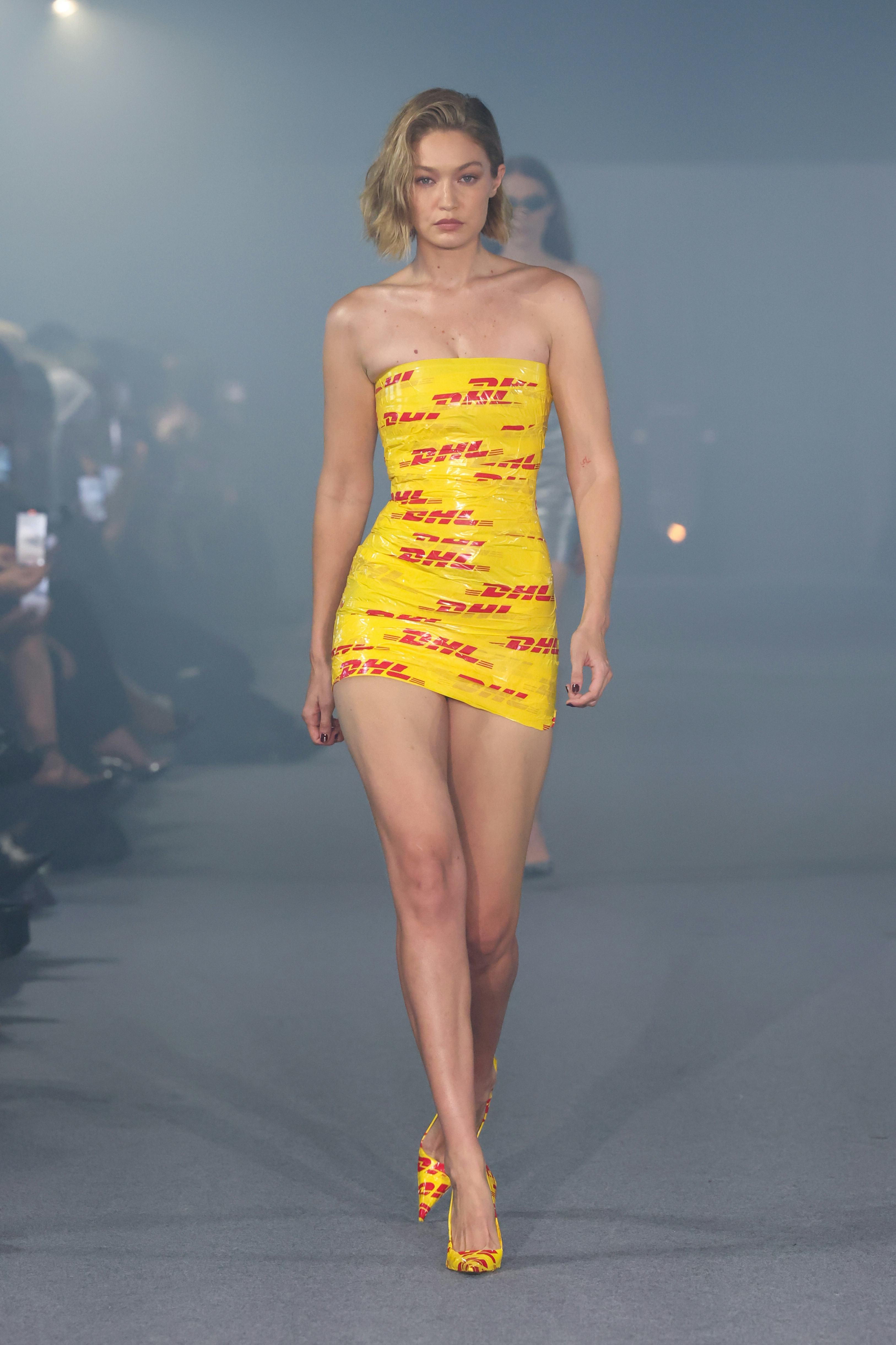 Gigi Hadid walks the runway during the Vetements Paris Womenswear Spring-Summer 2025 show as part of&hellip;