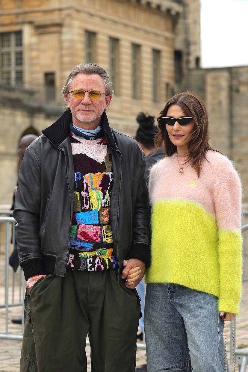 Daniel Craig and Rachel Weisz attend the Loewe Paris Womenswear Spring-Summer 2025 show as part of P...