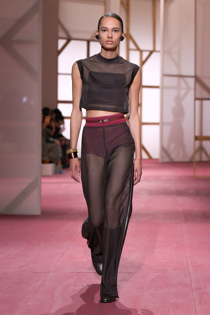 Model on the runway at Hermès RTW Spring 2025