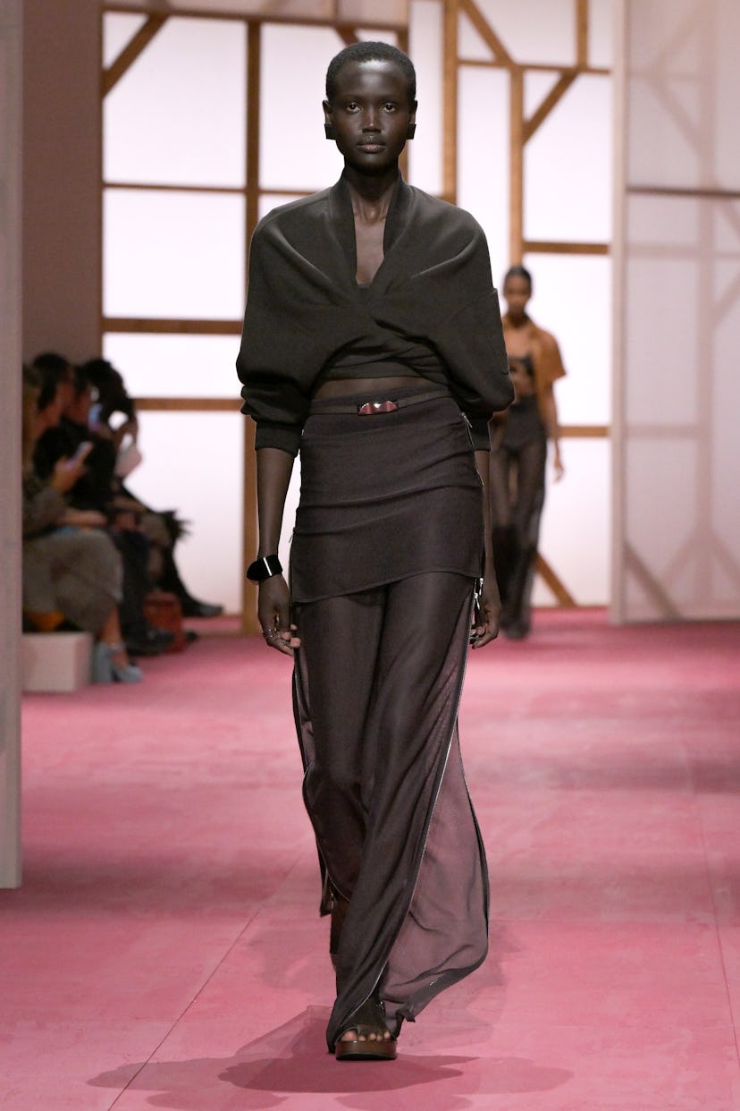 Model on the runway at Hermès RTW Spring 2025