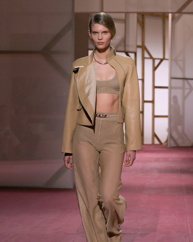 Model on the runway at Hermès RTW Spring 2025
