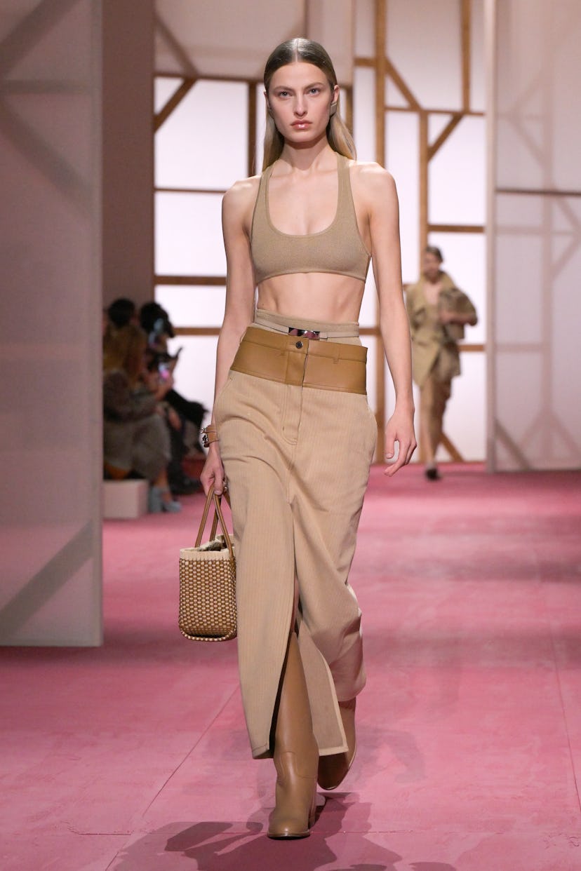 Model on the runway at Hermès RTW Spring 2025