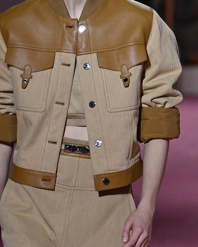 A model walks the runway during the Hermes Ready to Wear Spring/Summer 2025 fashion show