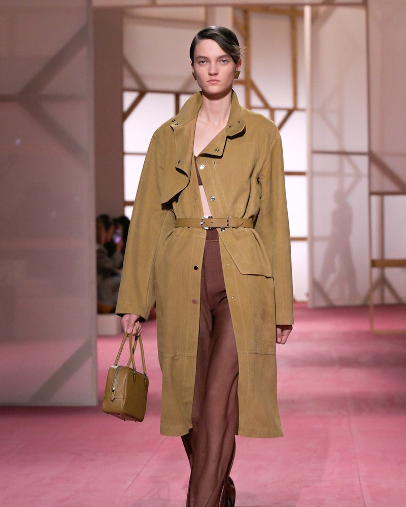 Model on the runway at Hermès RTW Spring 2025