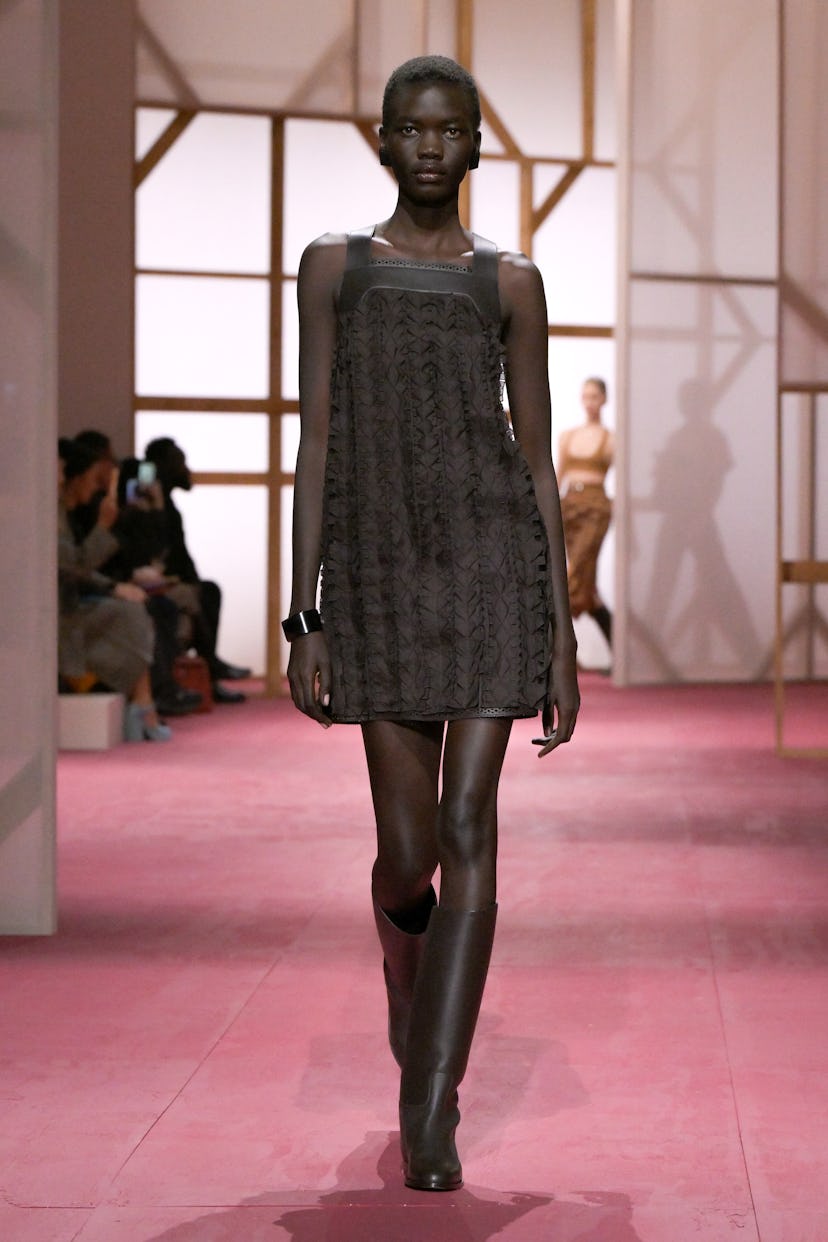 Model on the runway at Hermès RTW Spring 2025