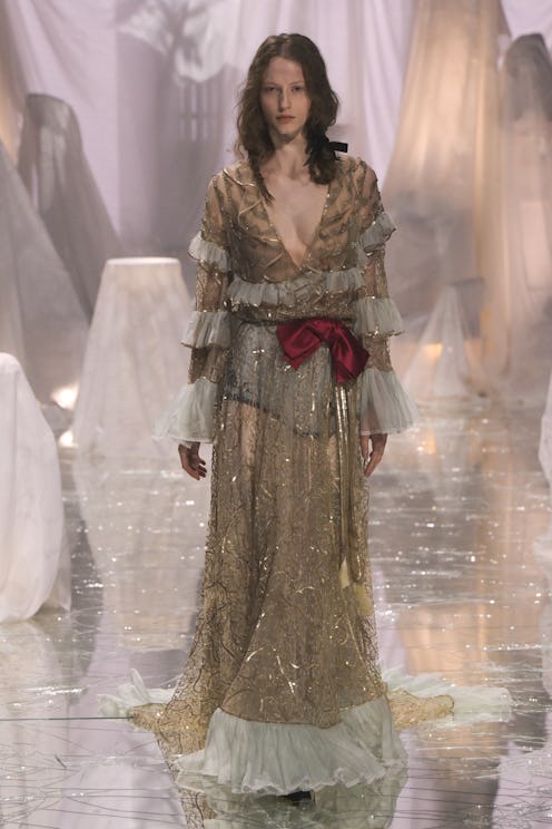 Model on the runway at Valentino RTW Spring 2025 fashion show