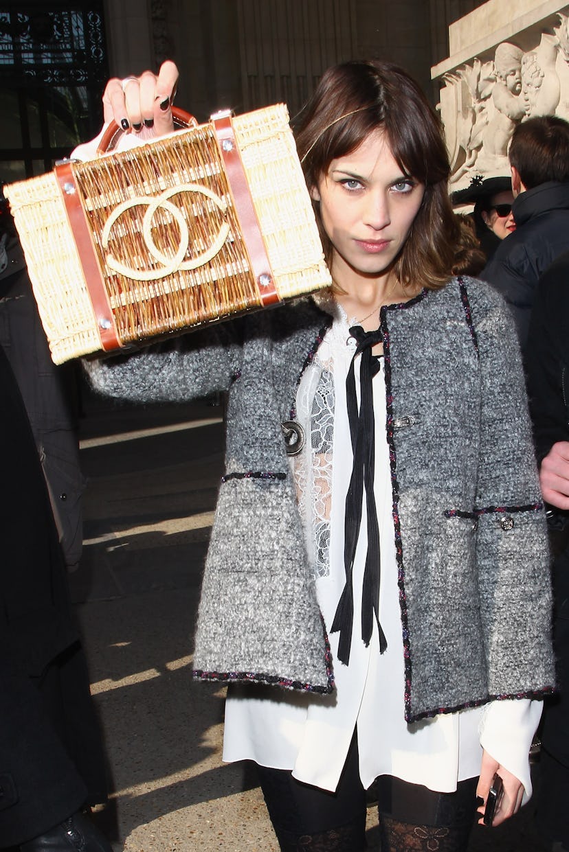 Alexa Chung Leaves the Chanel show as part of the Paris Womenswear Fashion Week Fall/Winter 2011 at ...