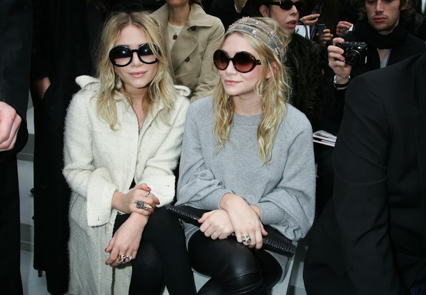  Mary-Kate and Ashley Olsen at Chanel's Fall-Winter 2008-2009 ready-to-wear fashion show in Paris on...