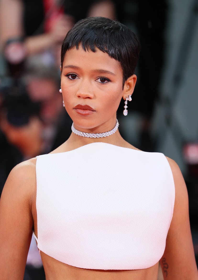 VENICE, ITALY - SEPTEMBER 2: Taylor Russell attends the "The Room Next Door" red carpet during the 8...