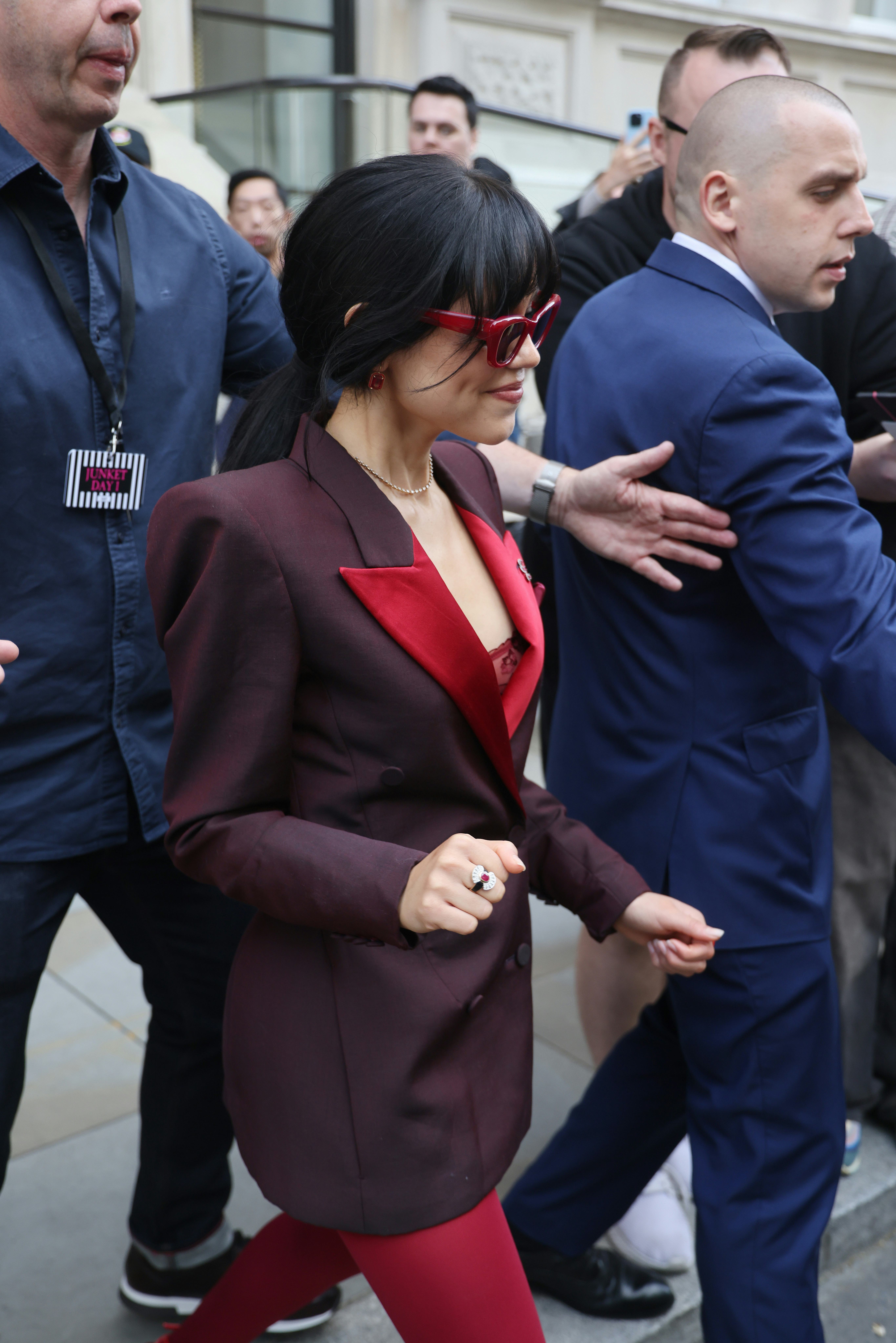 Jenna Ortega leaving The Corinthia Hotel ahead of the Beetlejuice Beetlejuice photocall on August 30&hellip;