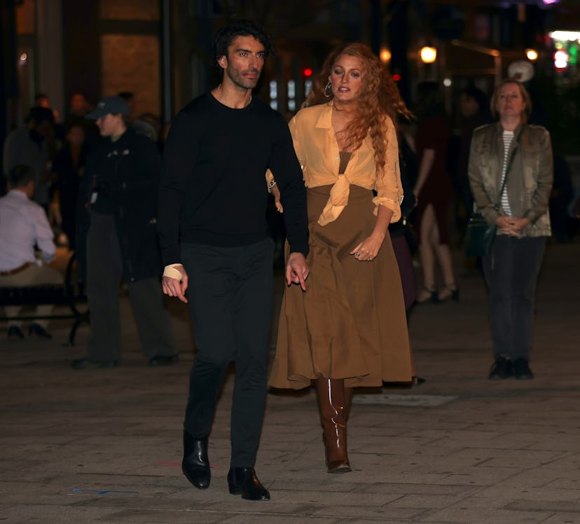 Justin Baldoni and Blake Lively on the set of ‘It Ends with Us’