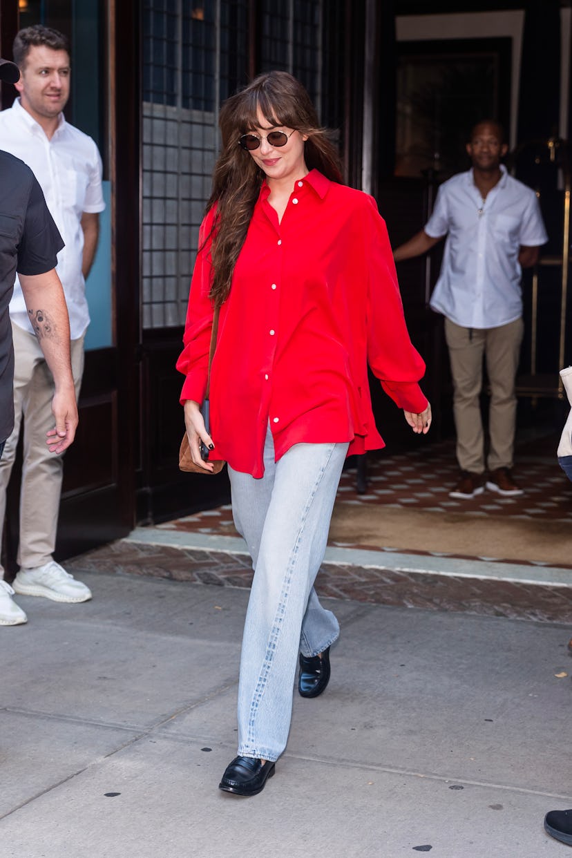 Dakota Johnson is seen in Tribeca on September 05, 2024 in New York City.