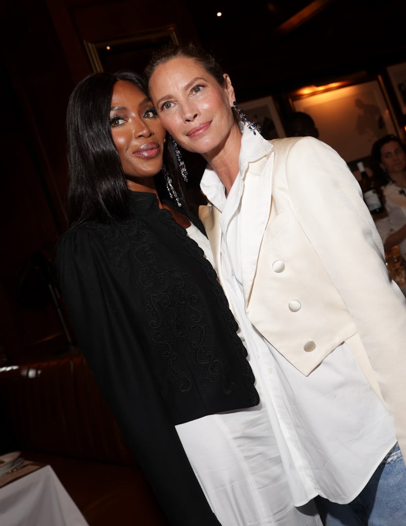 Naomi Campbell and Christy Turlington at Ralph Lauren RTW Spring 2025 as part of New York Ready to W...