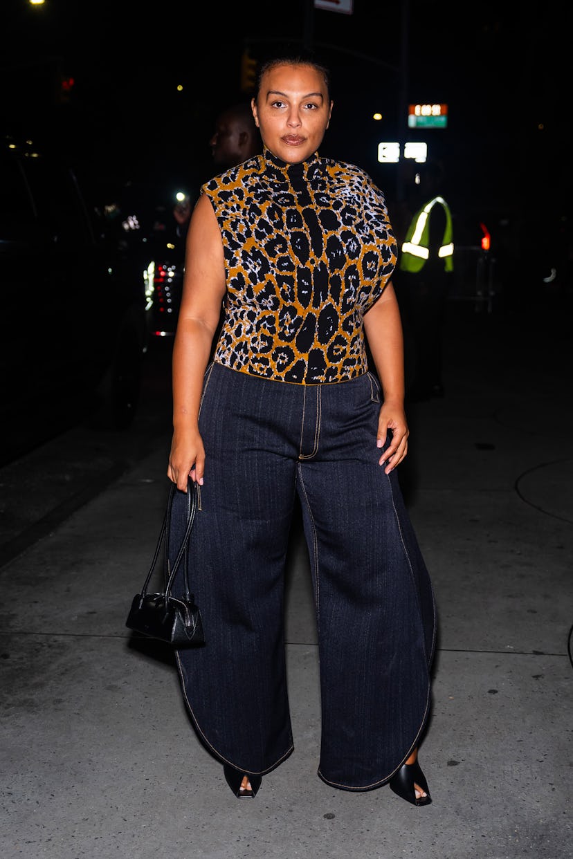 NEW YORK, NEW YORK - SEPTEMBER 06: Paloma Elsesser attends the Alaia fashion show during New York Fa...