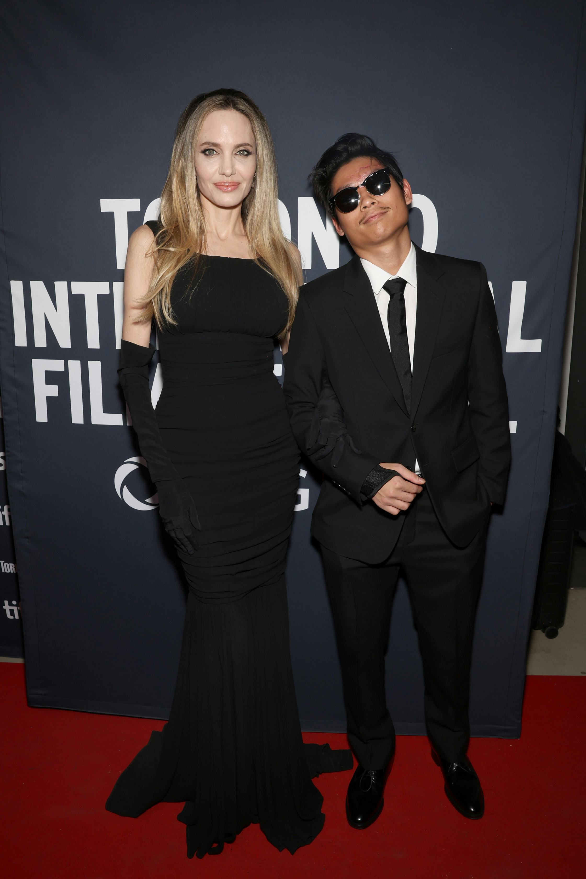 Angelina Jolie Adds Some Drama To a Simple Black Gown at TIFF