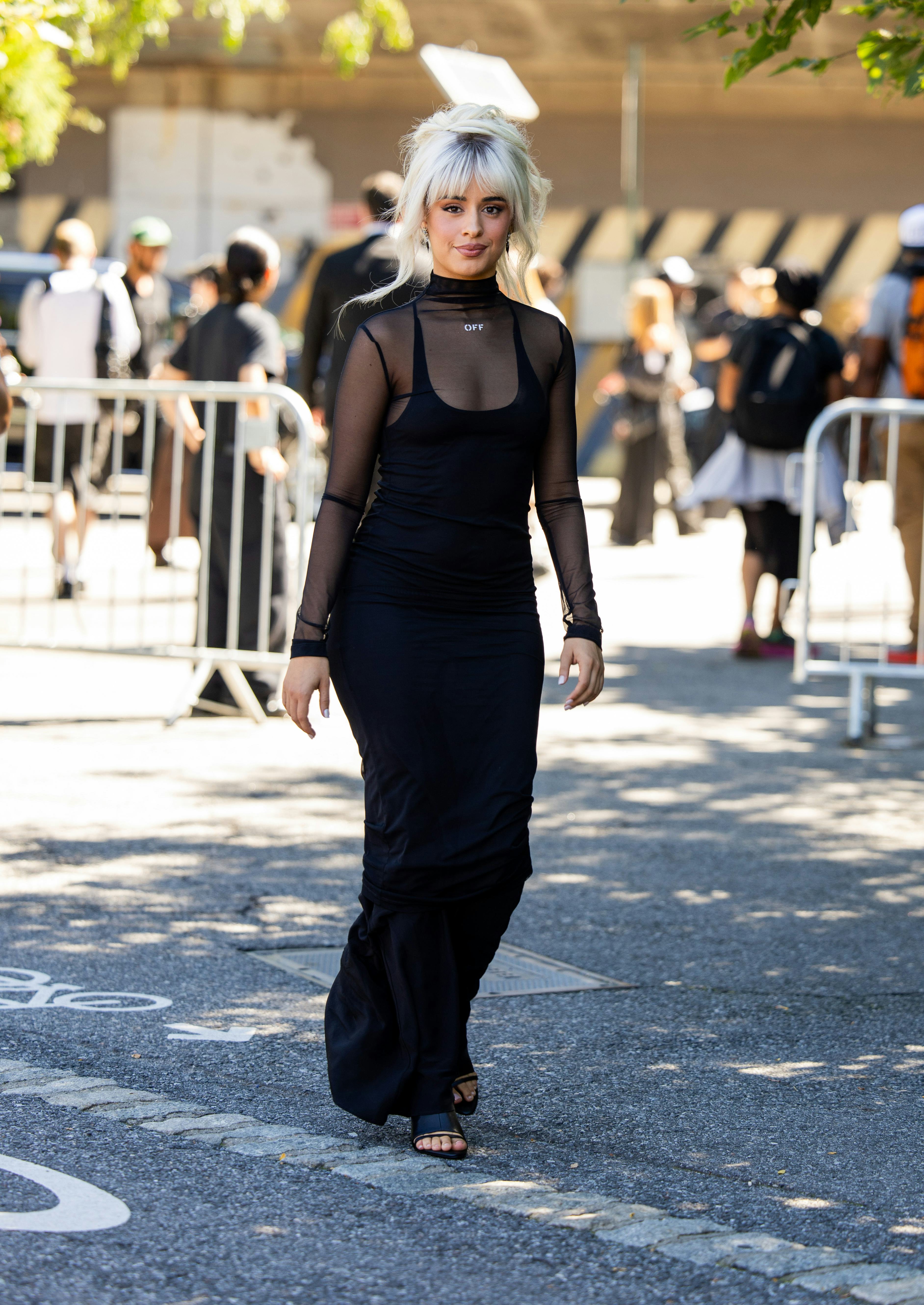 Camila Cabello wears black transparent dress outside Off-White New York Fashion Week on September 08&hellip;