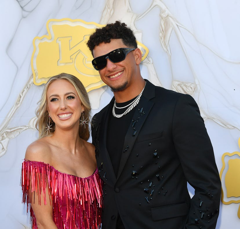 KANSAS CITY, MISSOURI - JUNE 13: Brittany and Patrick Mahomes arrive on the red carpet prior to the ...