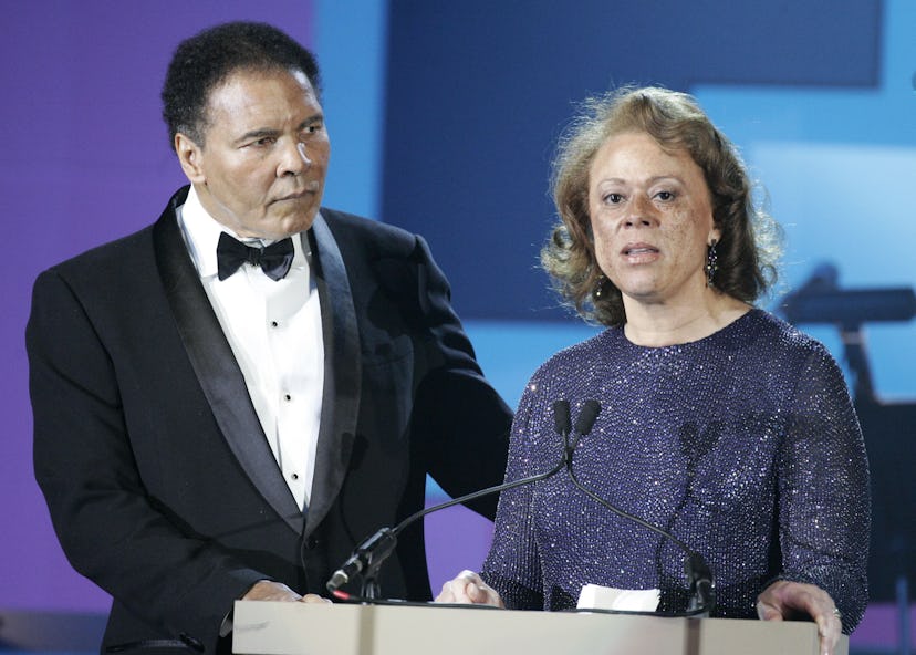 Muhammad Ali and Lonnie Ali introduce the program at Celebrity Fight Night XII March 18, 2006.