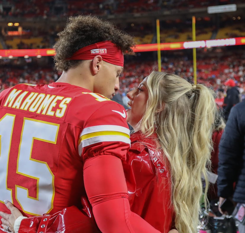 KANSAS CITY, MO - DECEMBER 08: Kansas City Chiefs quarterback Patrick Mahomes (15) and wife Brittany...