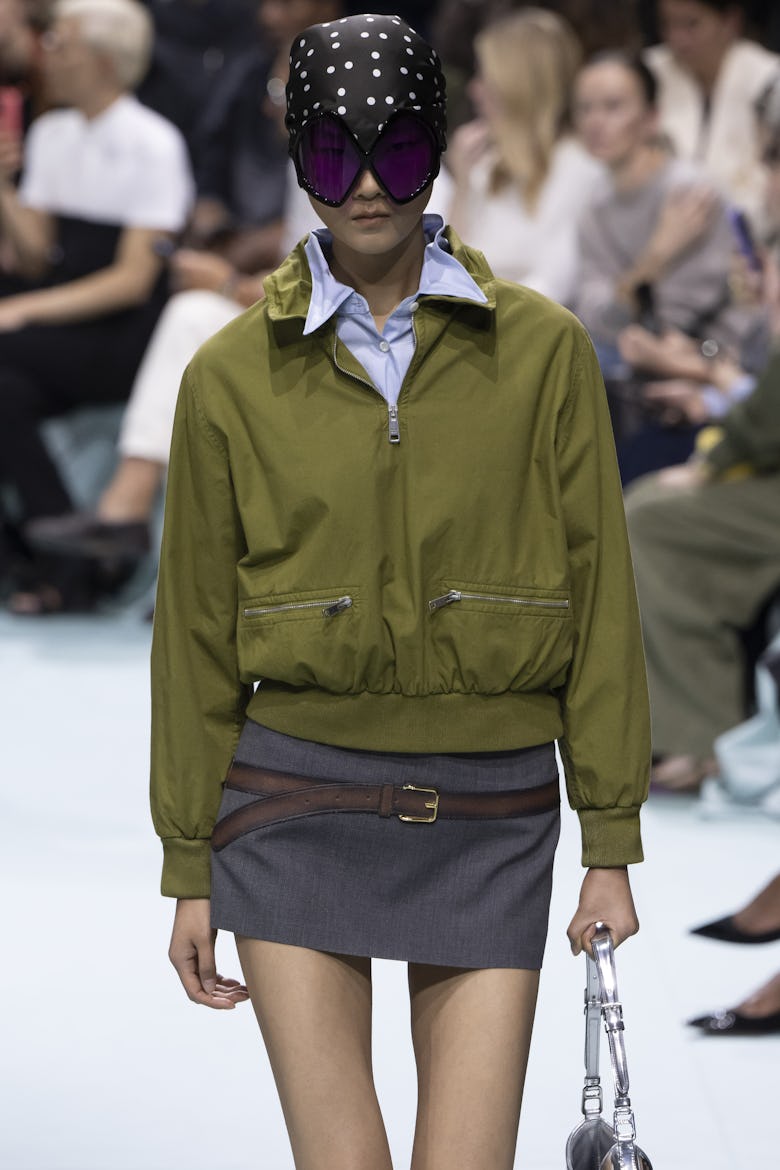 A model walks the runway during the Prada Ready to Wear Spring Summer 2025 fashion show as part of t...