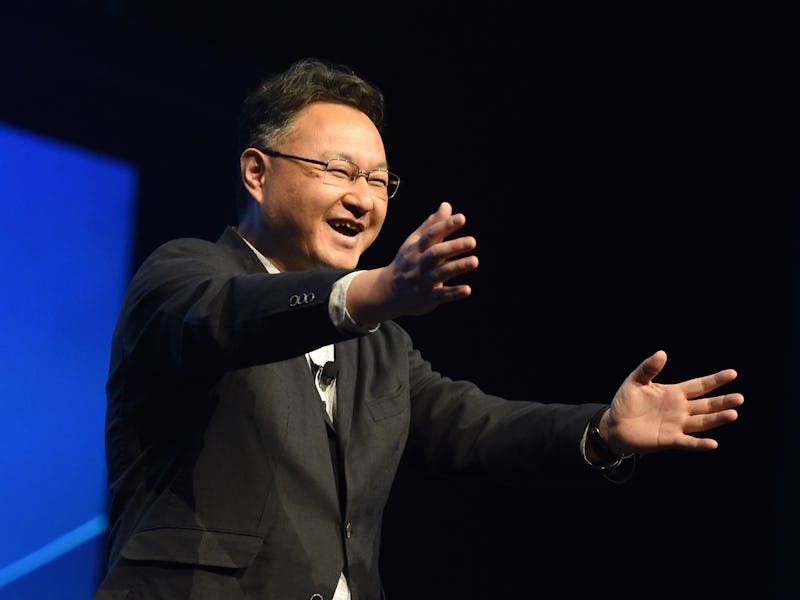 Shuhei Yoshida, president of Sony's Worldwide Studios for Sony Computer Entertainment, addresses the...