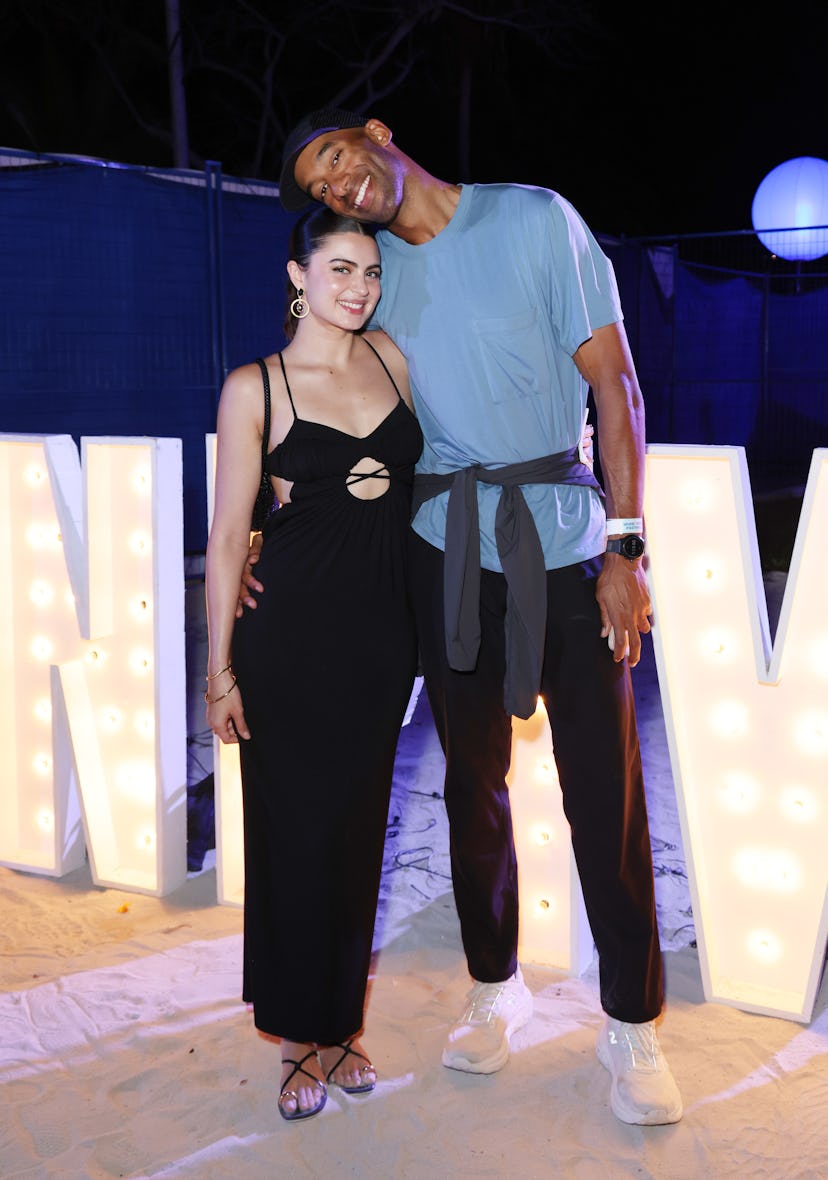 NASSAU, BAHAMAS - MARCH 16: Rachael Kirkconnell and Matt James areseen during Jerk Jam on day three …