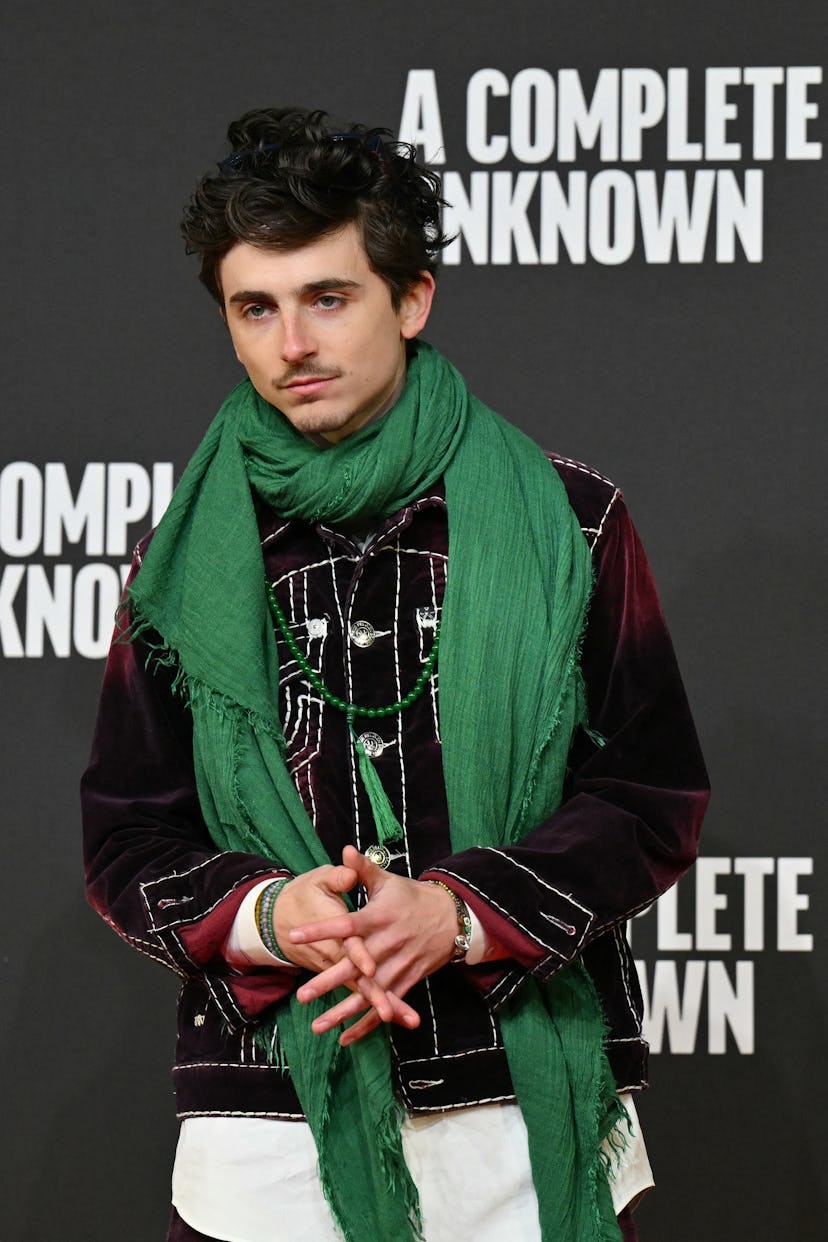 US-French actor Timothee Chalamet attends the Italian Premiere of the movie "A Complete Unknown" at ...