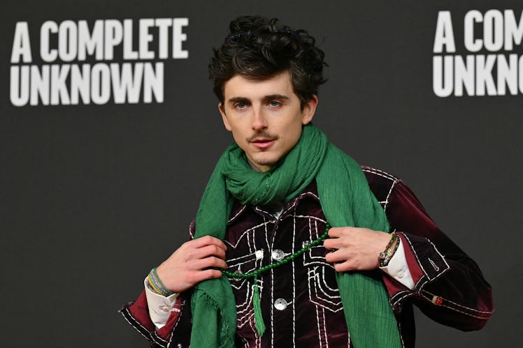 US-French actor Timothee Chalamet attends the Italian Premiere of the movie "A Complete Unknown" at ...