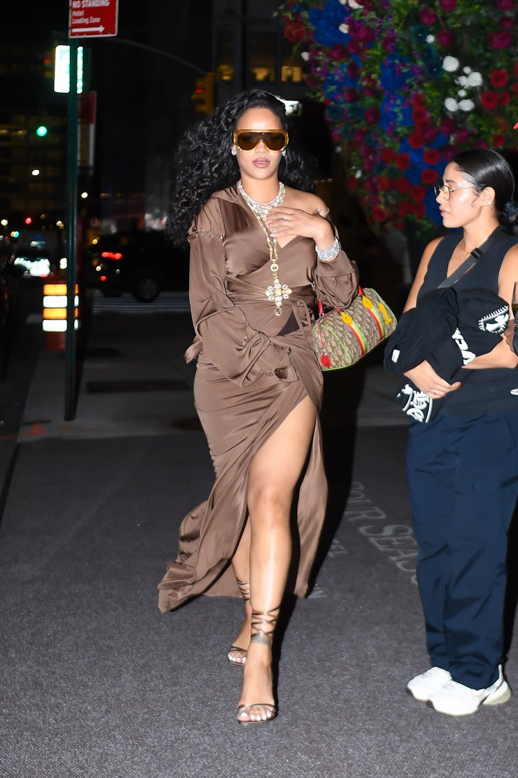 NEW YORK, NEW YORK - SEPTEMBER 06: Rihanna attends a NYFW after party at Socialista New York lounge ...