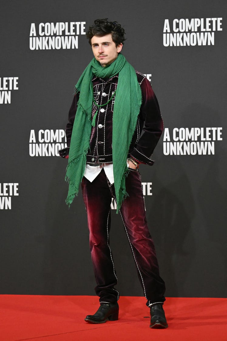 US-French actor Timothee Chalamet attends the Italian Premiere of the movie "A Complete Unknown" at ...