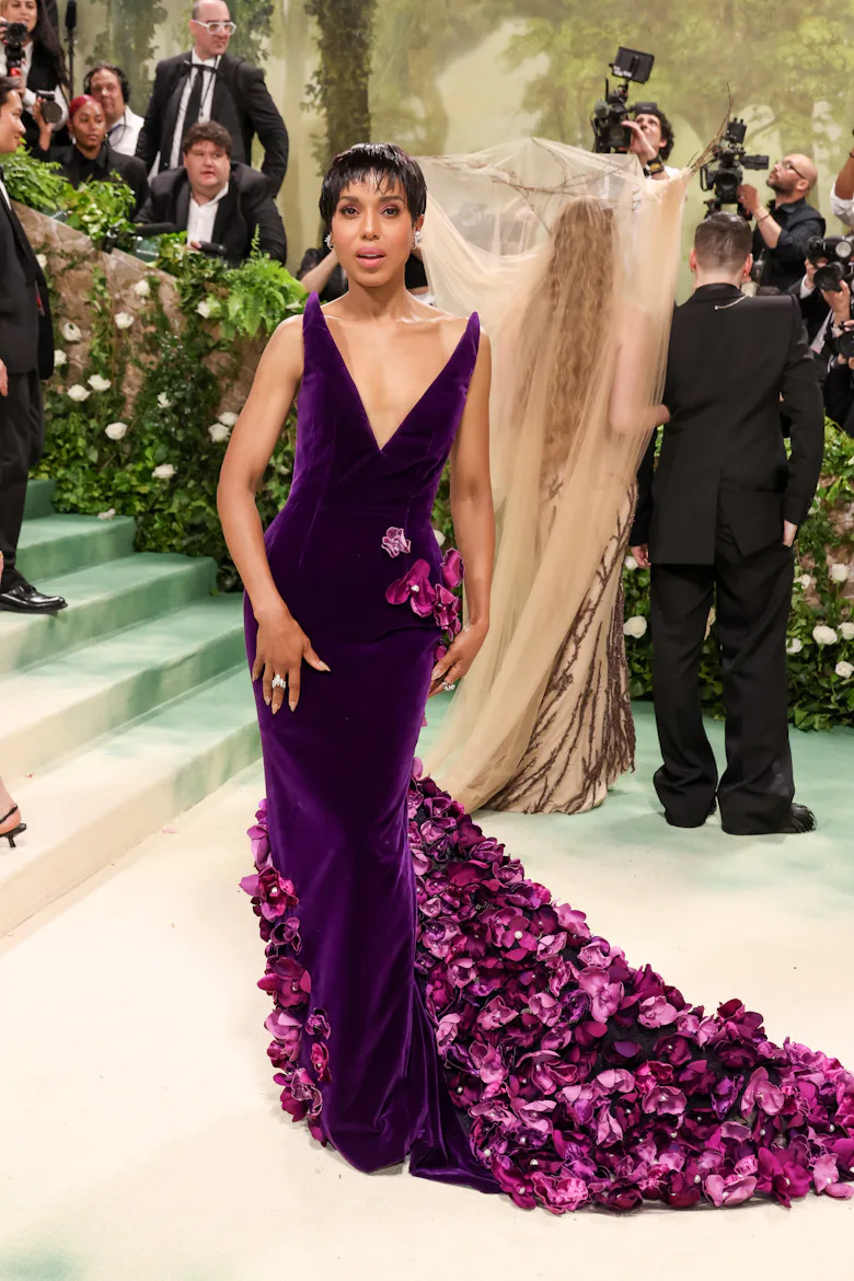 kerry dress designs Kerry Washington 2023 MET GALA Black Lace Sparkly Two-piece Dress