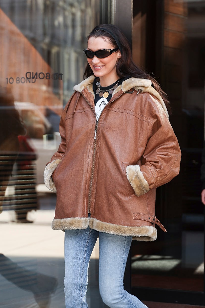NEW YORK, NEW YORK - JANUARY 22: Bella Hadid seen in NoHo on January 22, 2025 in New York City. (Pho...