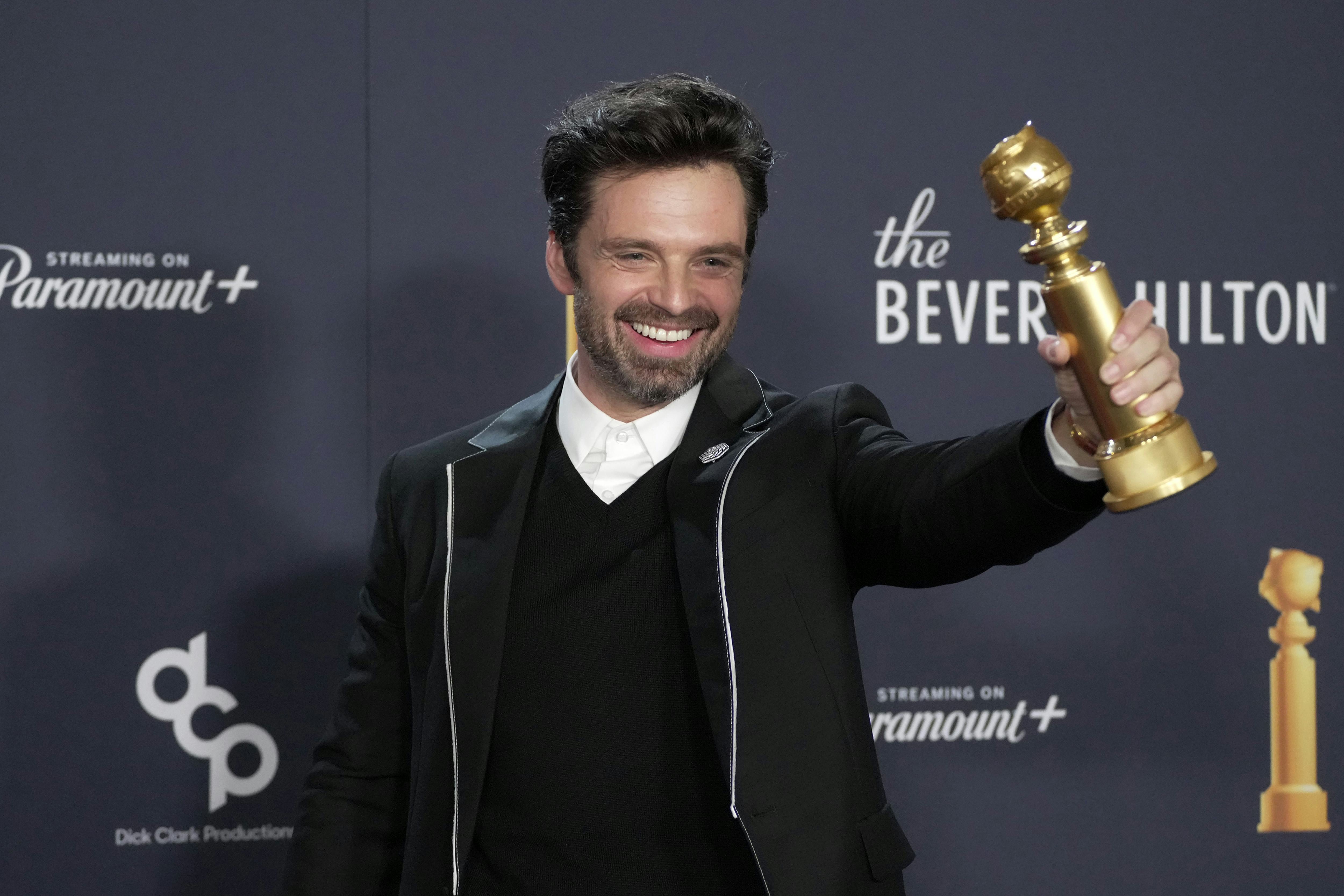Sebastian Stan in the press room at the 82nd Annual Golden Globe Awards