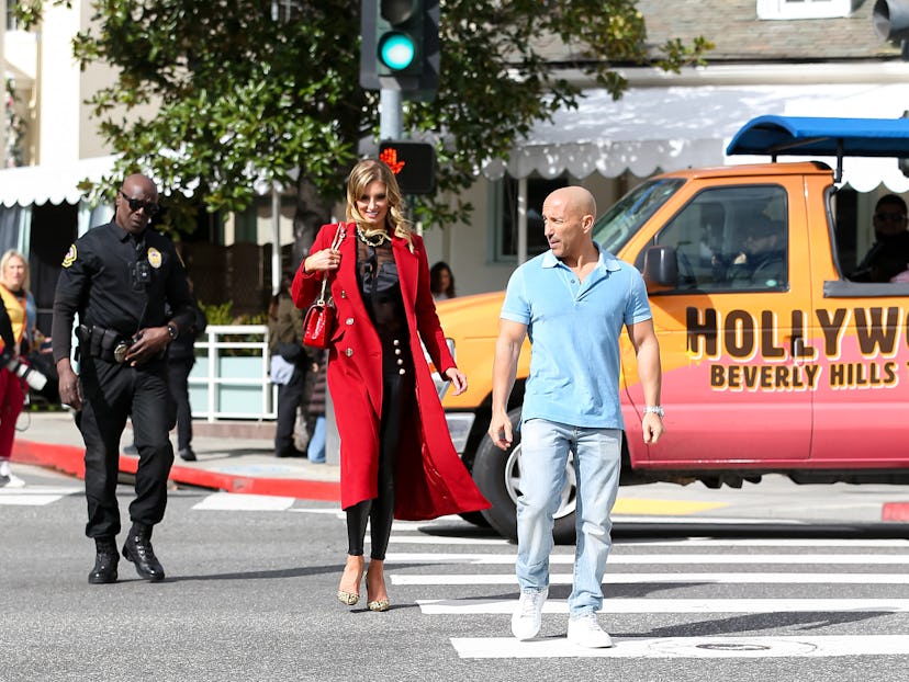 Nicole Young and Jason Oppenheim on the set of the ‘Selling Sunset’