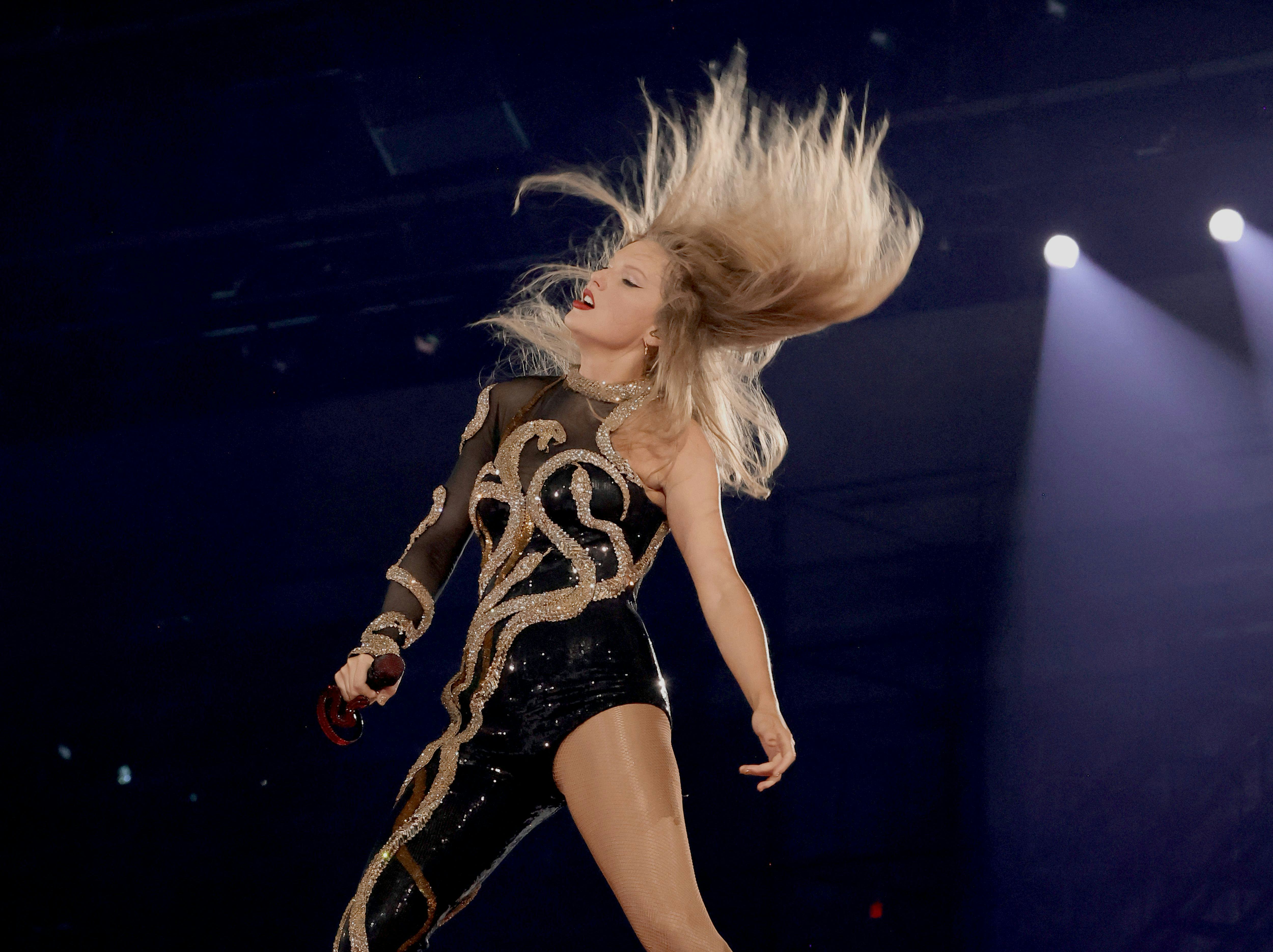 Taylor Swift performs onstage during The Eras Tour